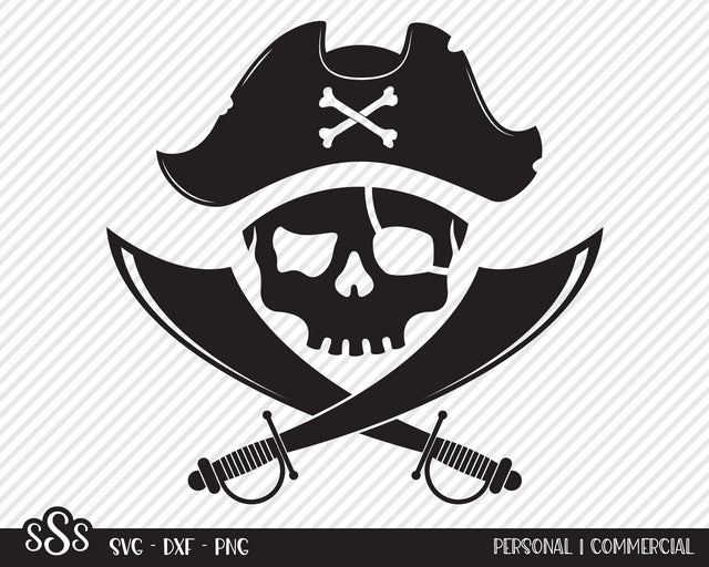 Pirate Skull & Crossed Swords | Outdoor SVG SVG Texas Southern Cuts 