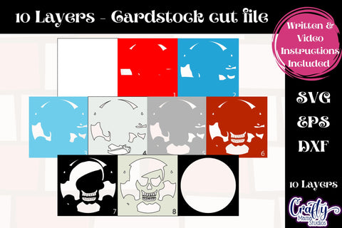 Pirate Svg Shadow Box, 3D Layered Skull And Crossbones Svg SVG Crafty Mama Studios 