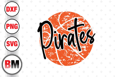 Pirates Distressed Basketball SVG, PNG, DXF Files SVG BMDesign 