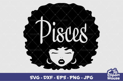 Pisces Afro Woman SVG The Clipart House 