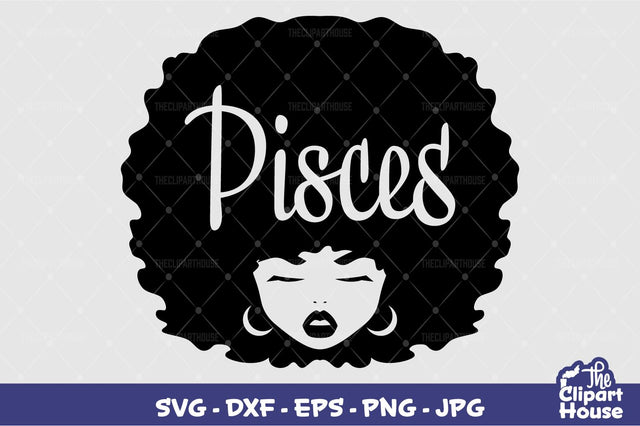 Pisces Afro Woman SVG The Clipart House 