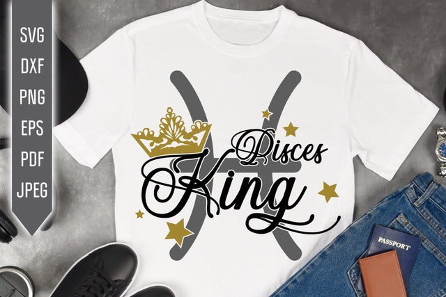 Pisces King Svg. Zodiac Sign Svg. Horoscope Svg. Pisces Sign Svg. Pisces Shirt. March Svg. Pisces Birthday Svg. Cricut, Silhouette, dxf, eps SVG Mint And Beer Creations 