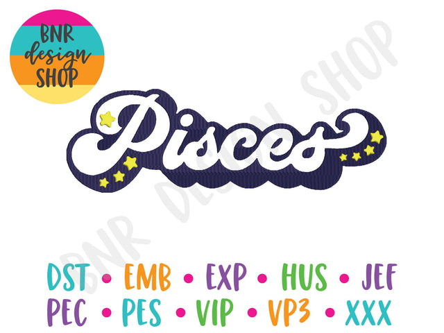 Pisces Machine Embroidery Design, Horoscope Embroidery Embroidery/Applique DESIGNS BNRDesignShop 