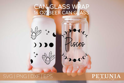 Pisces Zodiac Can Glass Wrap SVG | Beer Can Glass Wrap SVG SVG Petunia Digital Design 