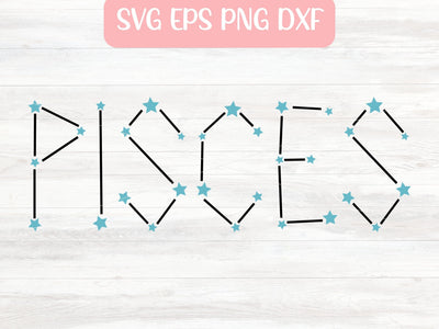 Pisces Zodiac Sign SVG File for Cricut or Silhouette, Horoscope Sublimation PNG, Digital Download Commercial Use SVG Apple Grove Designs 