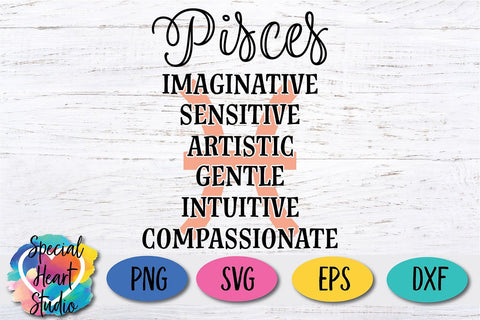 Pisces Zodiac Sign SVG Special Heart Studio 