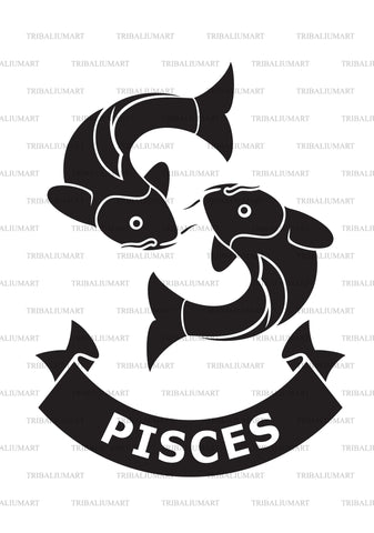 Pisces zodiac sign SVG TribaliumArtSF 