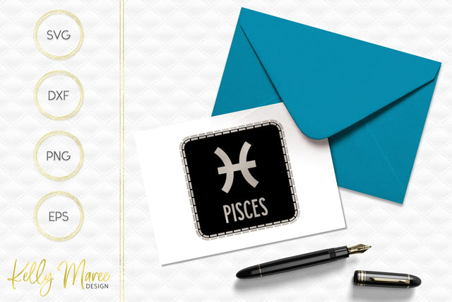 Pisces Zodiac SVG Cut File Kelly Maree Design 