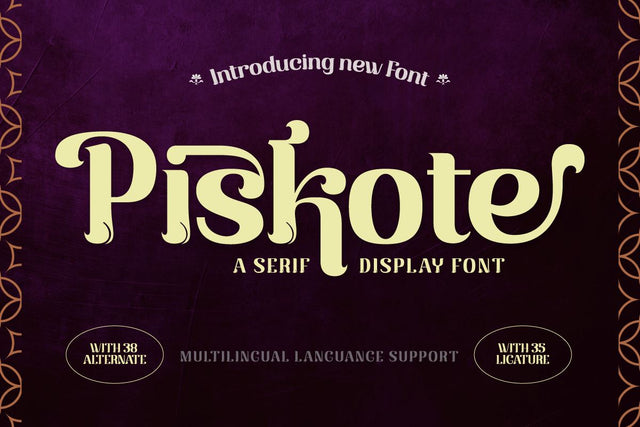 Piskote | Display Font Font twinletter 