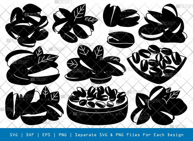 Pistachio Seed Silhouette, Pistachio SVG, Nut Svg, Snacks Items Svg, Fruits Svg, Pistachio Bundle, SB00959 SVG ETC Craft 