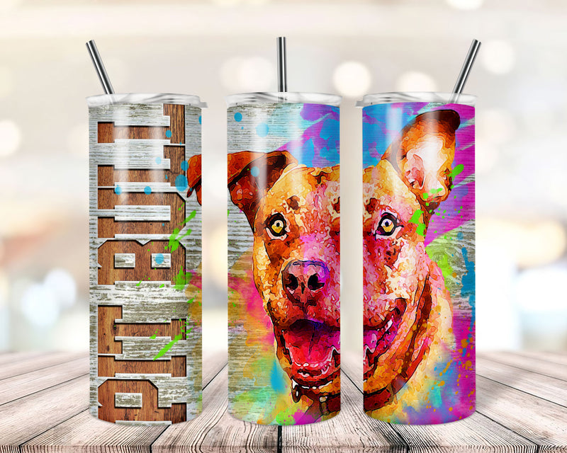 Pit Bull Dad tumbler wrap -20 oz Sublimation Tumbler Wrap - PNG Digital File - Dog Lover PNG Sublimation TrendingDesign 