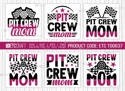 Pit Crew Mom SVG Bundle, Car Racing Svg, Racing Flag Svg, Sports Svg, Racing Quotes, Racing Cutting File, ETC T00637 SVG ETC Craft 