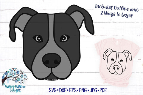 Pitbull Dog SVG SVG Wispy Willow Designs 