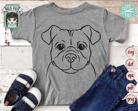 Pitbull SVG File, Dog SVG File, Pittie SVG, Dog Cut File, Animal Face SVG, Cute Dog SVG, Dog Face SVG, Animal SVG File, Pitbull Cut File SVG Wild Pilot 