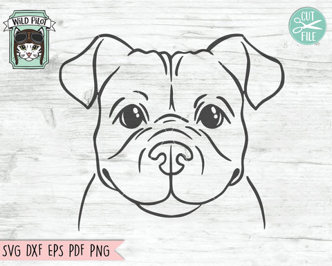 Pitbull SVG File, Dog SVG File, Pittie SVG, Dog Cut File, Animal Face SVG, Cute Dog SVG, Dog Face SVG, Animal SVG File, Pitbull Cut File SVG Wild Pilot 