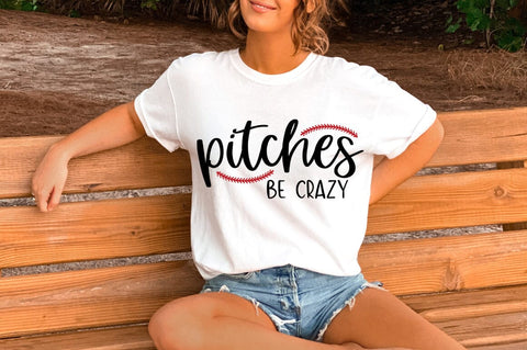 Pitches Be Crazy Baseball SVG SVG Pickled Thistle Creative 