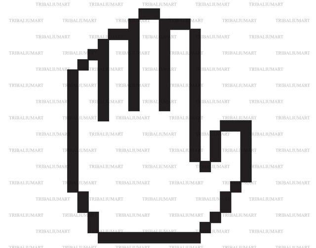 Pixel Stop Hand SVG TribaliumArtSF 