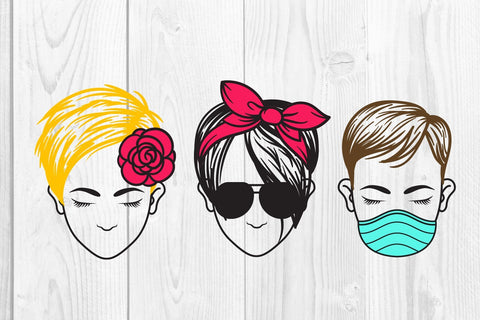 PixieMessy Bun Bandana Mom Life SVG Clip Art SVG dadan_pm 
