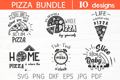 Pizza bundle svg, funny quote bundle, kitchen svg, food svg SVG Digital Rainbow Shop 