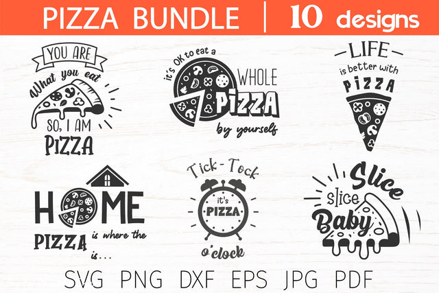 Pizza bundle svg, funny quote bundle, kitchen svg, food svg SVG Digital Rainbow Shop 