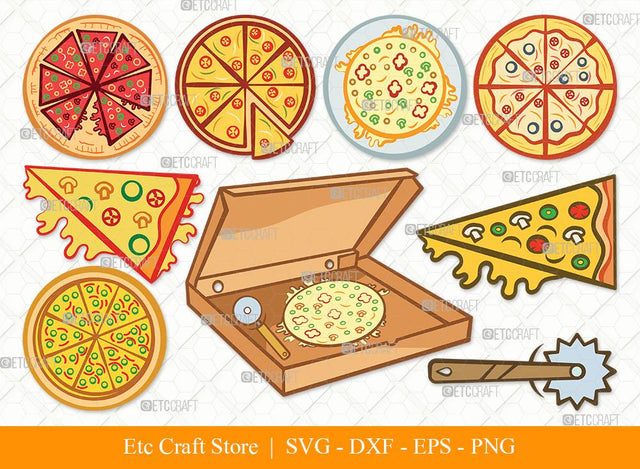 Pizza Clipart SVG Cut File | Pizza Slice Svg | Food Svg | Pepperoni Pizza Svg | Pizza Day | Pizza Bundle | Eps | Dxf | Png SVG ETC Craft 