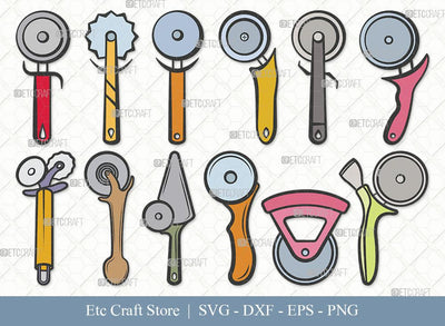 Pizza Cutter Clipart SVG Cut File | Pizza Wheel Svg | Circle Knife Svg | Pizza Svg | Eps | Dxf | Png | Bundle SVG ETC Craft 