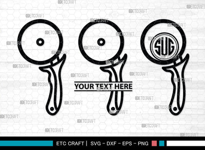 Pizza Cutter Monogram, Pizza Cutter Silhouette, Pizza Cutter SVG, Pizza Wheel Svg, Cutter Svg, Circle Knife Svg, SB00173 SVG ETC Craft 