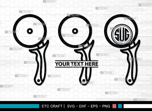 Pizza Cutter Monogram, Pizza Cutter Silhouette, Pizza Cutter SVG, Pizza Wheel Svg, Cutter Svg, Circle Knife Svg, SB00173 SVG ETC Craft 