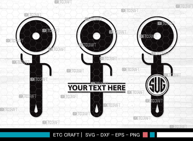 Pizza Cutter Monogram SVG Cut File | Pizza Wheel Svg | Circle Knife Svg | Pizza Svg | Pizza Cutter Clipart SVG ETC Craft 