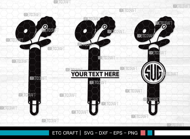 Pizza Cutter Monogram SVG Cut File | Pizza Wheel Svg | Circle Knife Svg | Pizza Svg | Pizza Cutter Clipart SVG ETC Craft 