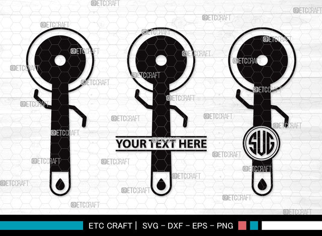 Pizza Cutter Monogram SVG Cut File | Pizza Wheel Svg | Circle Knife Svg | Pizza Svg | Pizza Cutter Clipart SVG ETC Craft 
