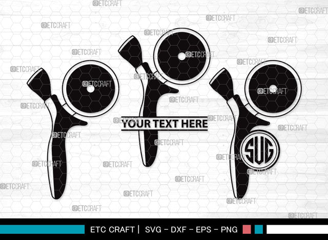 Pizza Cutter Monogram SVG Cut File | Pizza Wheel Svg | Circle Knife Svg | Pizza Svg | Pizza Cutter Clipart SVG ETC Craft 