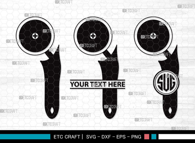Pizza Cutter Monogram SVG Cut File | Pizza Wheel Svg | Circle Knife Svg | Pizza Svg | Pizza Cutter Clipart SVG ETC Craft 