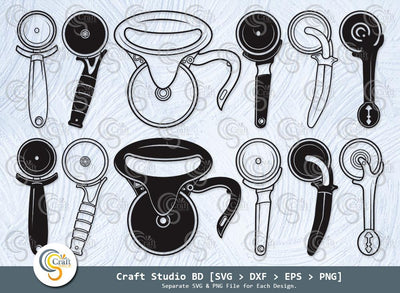 Pizza Cutter Silhouette, Pizza Wheel svg, Circle Knife Svg, Pizza Svg, Cutter Svg, Pizza Cutter Svg Bundle SVG ETC Craft 