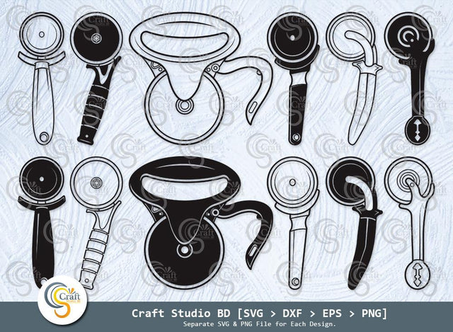 Pizza Cutter Silhouette, Pizza Wheel svg, Circle Knife Svg, Pizza Svg, Cutter Svg, Pizza Cutter Svg Bundle SVG ETC Craft 