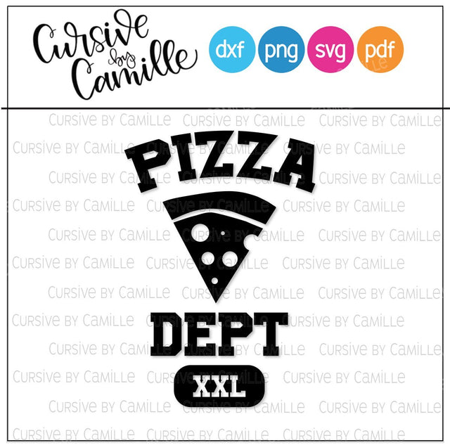 Pizza Dept Cut File SVG Cursive by Camille 
