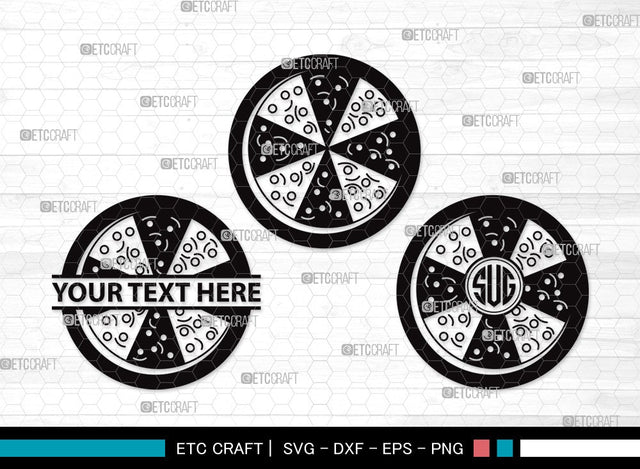 Pizza Monogram SVG Cut File | Pizza Slice Svg | Food Svg | Pepperoni Pizza Svg | Pizza Day | Pizza Clipart SVG ETC Craft 