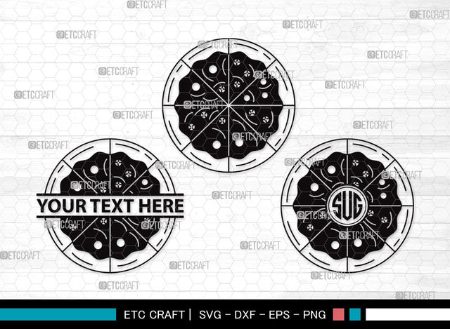 Pizza Monogram SVG Cut File | Pizza Slice Svg | Food Svg | Pepperoni Pizza Svg | Pizza Day | Pizza Clipart SVG ETC Craft 