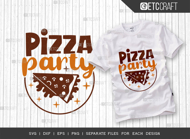 Pizza Party SVG Cut File, Pizza Lover Svg, Pizza Svg, Mushroom Svg, Fastfood Svg, Pepperoni Svg, Pizza Slice Svg, Pizza Quotes, Typography Design, SVG ETC Craft 