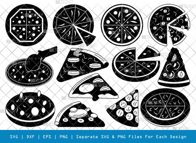 Pizza SVG, Pizza Silhouette, Pizza Slice Svg, Fastfood Svg, Pizza Lover Svg, Pepperoni Pizza Svg, Cheese Pizza Svg, Pizza Bundle SVG ETC Craft 