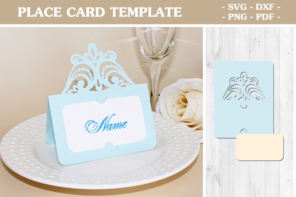 Place card template | Wedding place card svg - So Fontsy