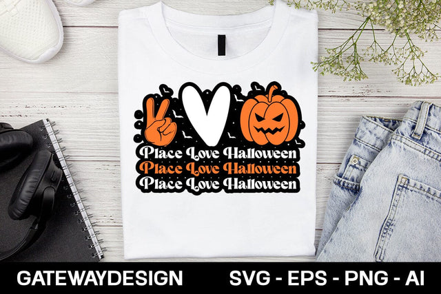 Place Love Halloween Sticker Svg Design SVG designmaster24 