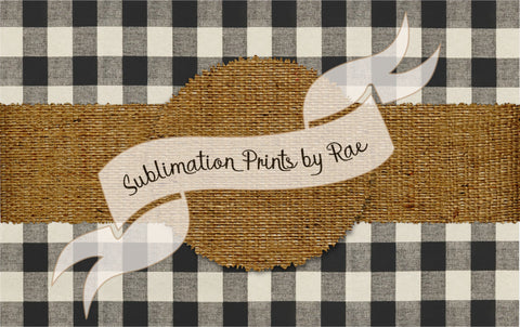 Placemat Checked Burlap Rectangular Sublimation JPG Sublimation Designs by Rae 