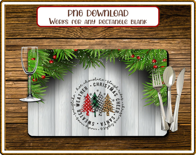 Placemat Traditional Christmas Rectangular Sublimation JPG Sublimation Designs by Rae 