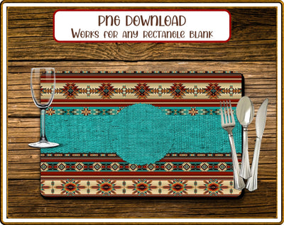 Placemat Western Burlap Design Placemats Rectangular Sublimation Blanks Sublimation Designs by Rae 