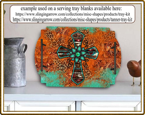 Placemat Western Cross Rectangular Sublimation JPG Sublimation Designs by Rae 