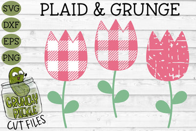 Plaid and Grunge Tulip SVG SVG Crunchy Pickle 