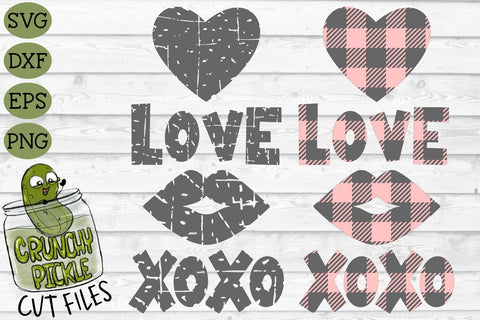 Plaid and Grunge Valentine SVG Bundle SVG Crunchy Pickle 