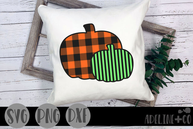 plaid and striped pumpkins SVG Adeline&co 