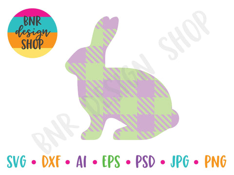 Plaid Bunny SVG SVG BNRDesignShop 
